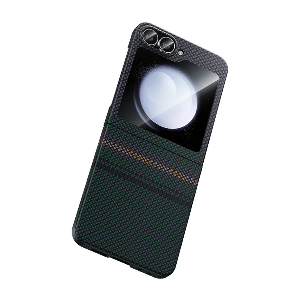 Benks Aurora ArmorAir Galaxy Z Flip 6 Karbon Fiber Tasarımlı Kevlar Kılıf Benks Aurora ArmorAir Galaxy Z Flip 6 Karbon Fiber Tasarımlı Kevlar Kılıf